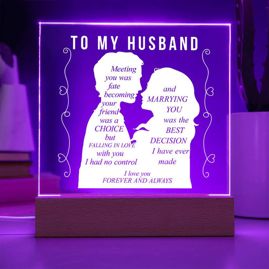 To My Husband | Printed Square Acrylic Plaque